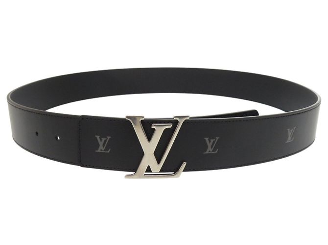 Louis Vuitton LV Initials Reversible Leather Black Belt Silvery - view 4