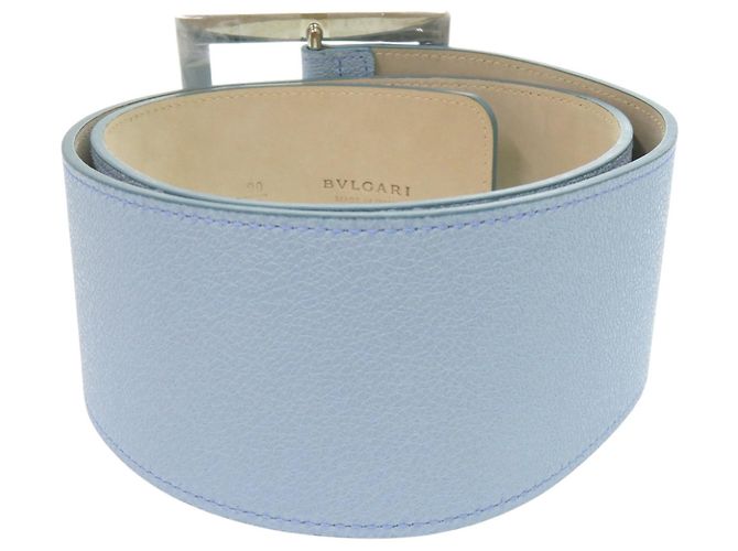 Bulgari Cinturón Bvlgari con hebilla cuadrada Azul claro - vista 3
