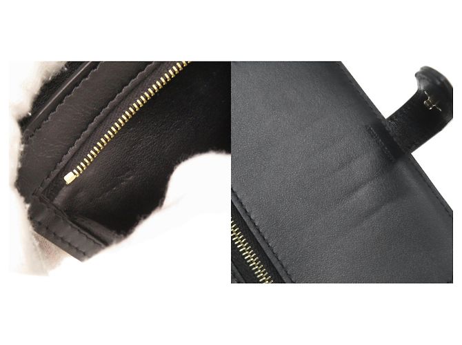 Edge Céline Celine Medium Strap Wallet aus schwarzem Leder - Ansicht 10