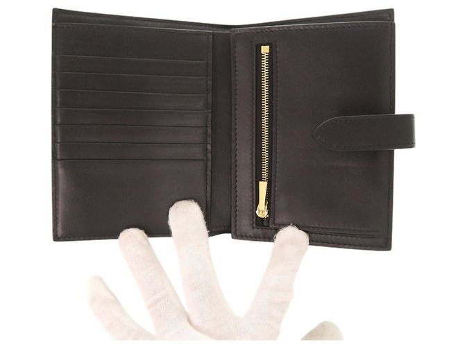 Edge Céline Celine Medium Strap Wallet aus schwarzem Leder - Ansicht 5