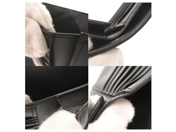 Edge Céline Celine Medium Strap Wallet aus schwarzem Leder - Ansicht 9