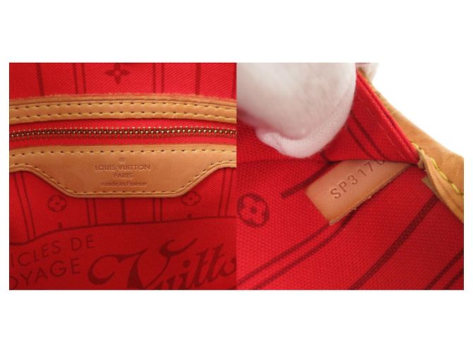 Borsa Tote Louis Vuitton Neverfull MM Monogram Rosso Marrone Monogramma - vista 10