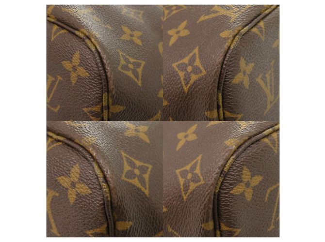 Borsa Tote Louis Vuitton Neverfull MM Monogram Rosso Marrone Monogramma - vista 4