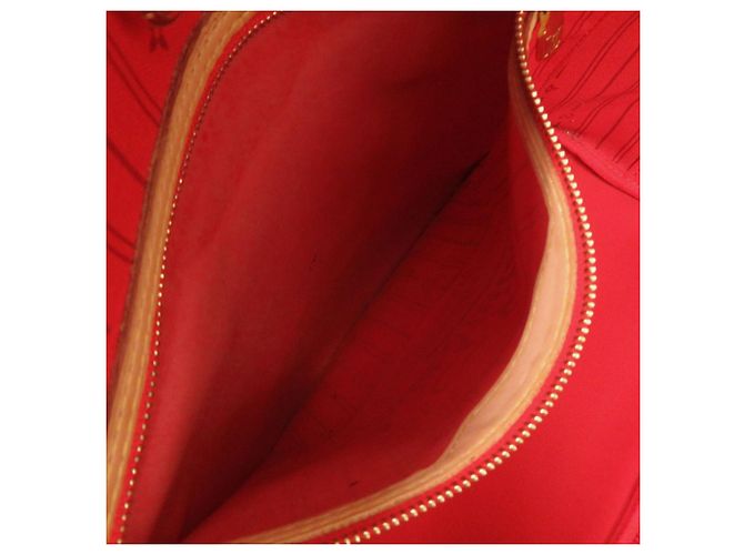 Borsa Tote Louis Vuitton Neverfull MM Monogram Rosso Marrone Monogramma - vista 6