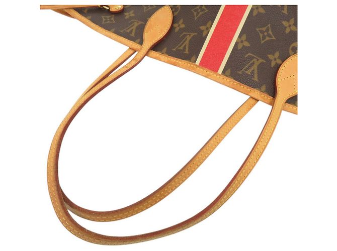 Borsa Tote Louis Vuitton Neverfull MM Monogram Rosso Marrone Monogramma - vista 7