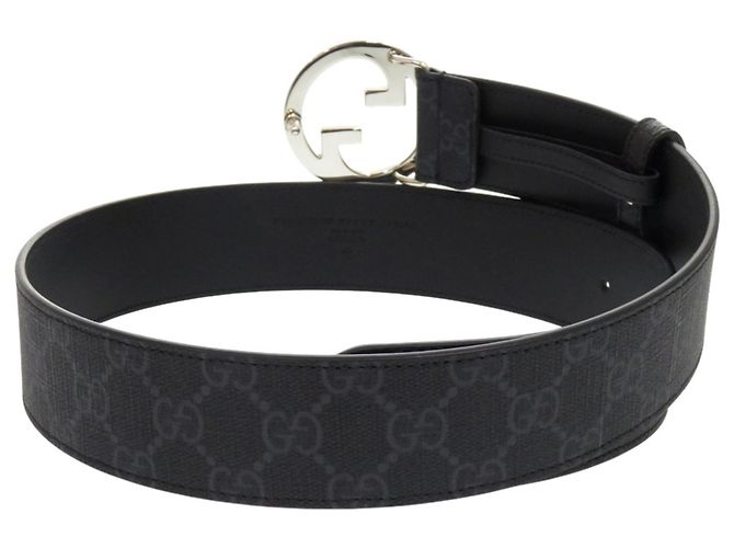 Gucci Interlocking G Canvas Gürtel Schwarz Silber - Ansicht 3