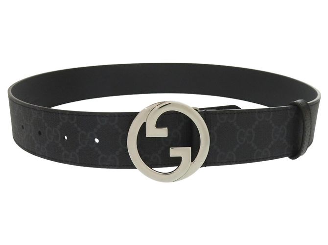 Gucci Interlocking G Canvas Gürtel Schwarz Silber - Ansicht 4