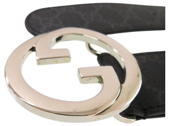 Gucci Interlocking G Canvas Gürtel Schwarz Silber - Ansicht 6