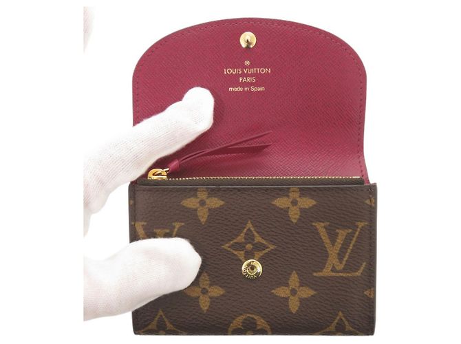Cartera bi-fold Louis Vuitton Rosalie Monogram Castaño Fucsia Monograma - vista 5