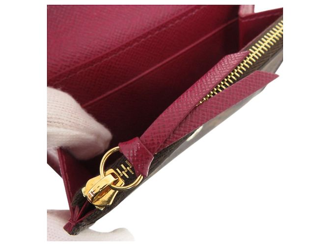 Cartera bi-fold Louis Vuitton Rosalie Monogram Castaño Fucsia Monograma - vista 8