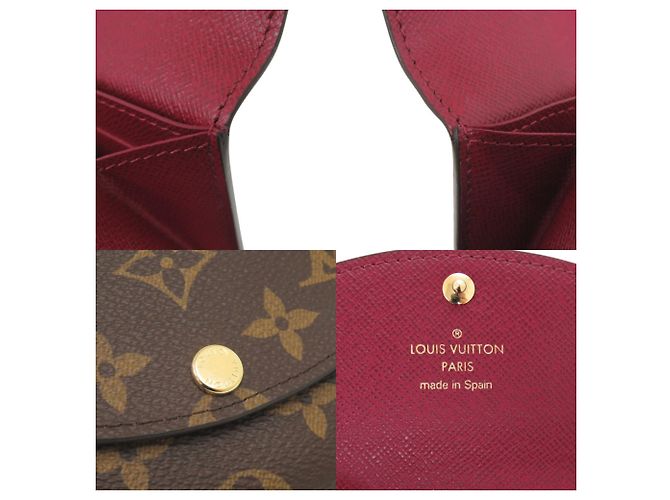 Cartera bi-fold Louis Vuitton Rosalie Monogram Castaño Fucsia Monograma - vista 9