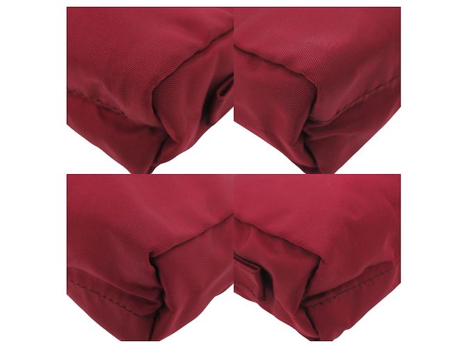 Beauty case rosso con logo Triangle Prada 1N0021 Roja - vista 4