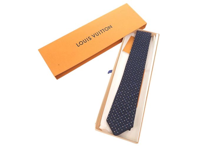 Corbata de seda Louis Vuitton Monogram Gradient Dots Azul marino - vista 2