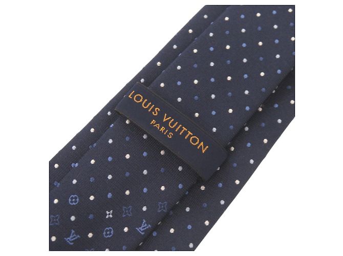 Corbata de seda Louis Vuitton Monogram Gradient Dots Azul marino - vista 5