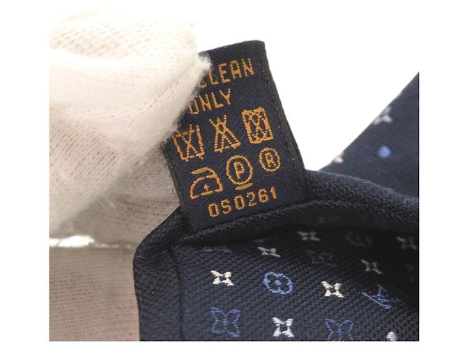 Corbata de seda Louis Vuitton Monogram Gradient Dots Azul marino - vista 7