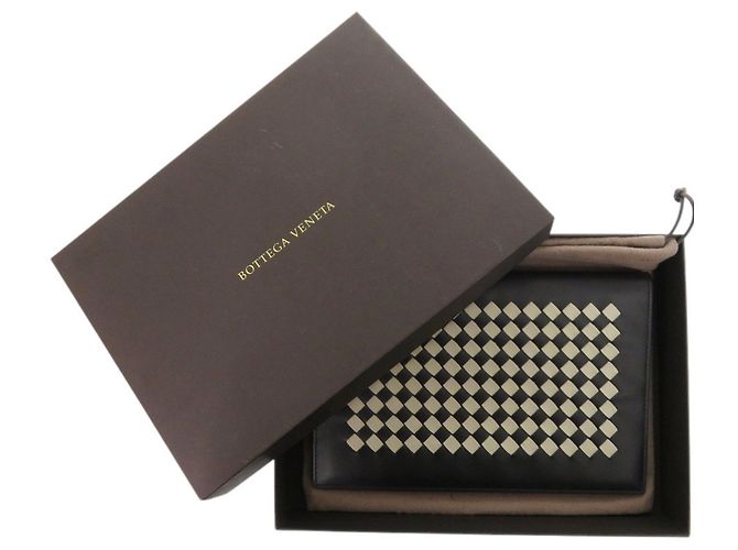 Bottega Veneta Intrecciato Leather Black Notebook Cover White - view 2