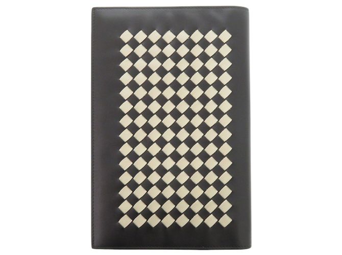 Bottega Veneta Intrecciato Leather Black Notebook Cover White - view 3