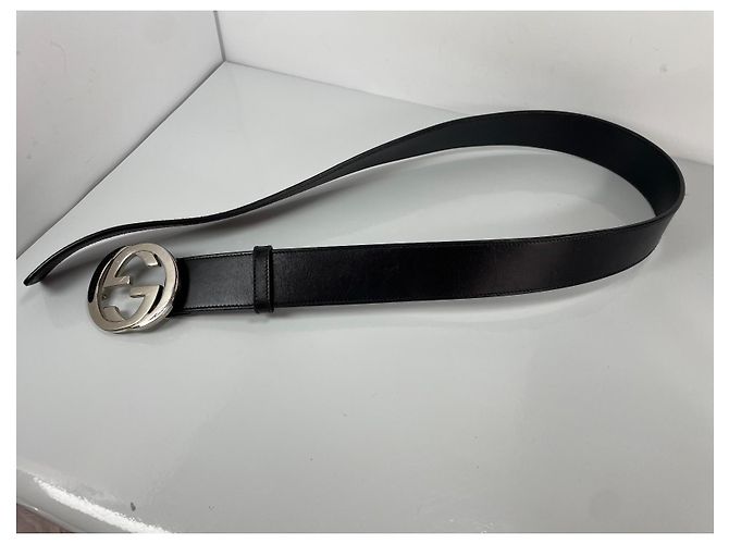 Cinturón Gucci Interlocking G de cuero negro - vista 7