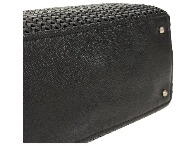 Borsa Tote Chanel in pelle di vitello martellata nera Nero - vista 7