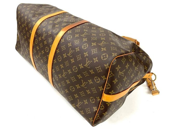 Louis Vuitton Keepall 60 Bandoulière Borsa Boston Marrone - vista 3