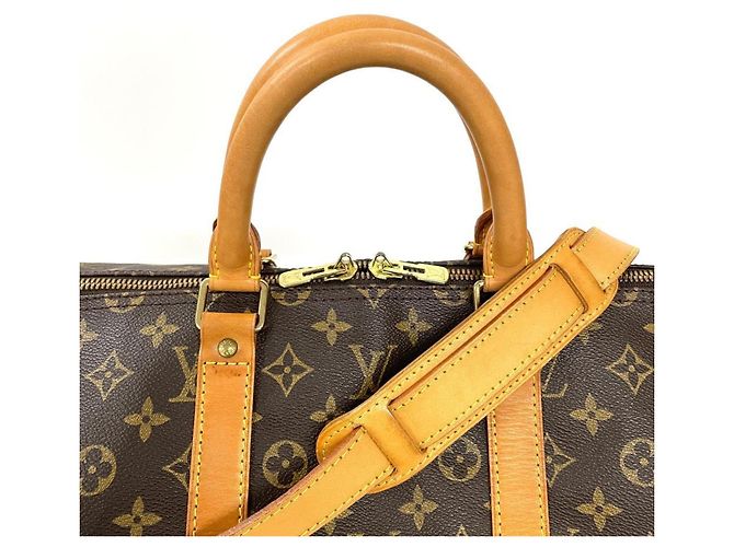 Borsa Boston Louis Vuitton Keepall 55 Bandoulière Marrone - vista 4