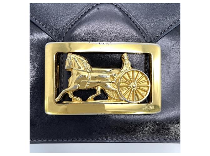 Céline Borsa a Spalla Celine Carriage Hardware Nero - vista 8