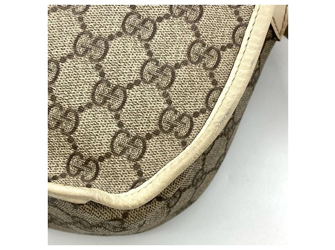 Borsa a Spalla Gucci GG Supreme Canvas Beige Crudo - vista 8