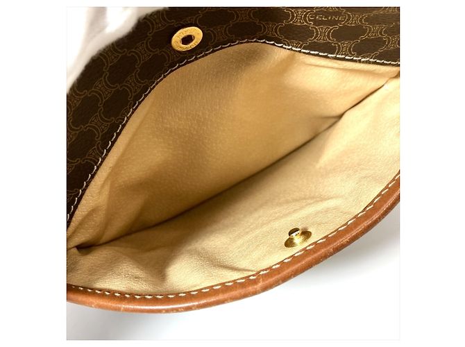 Céline Borsa a tracolla in pelle con motivo Macadam Celine Marrone - vista 8