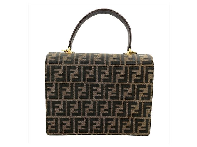 Borsa a Spalla Fendi Zucca Marrone - vista 2