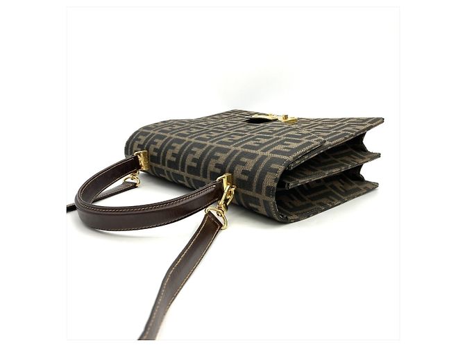 Borsa a Spalla Fendi Zucca Marrone - vista 3