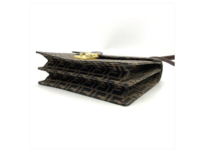 Borsa a Spalla Fendi Zucca Marrone - vista 4