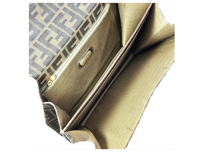 Borsa a Spalla Fendi Zucca Marrone - vista 5