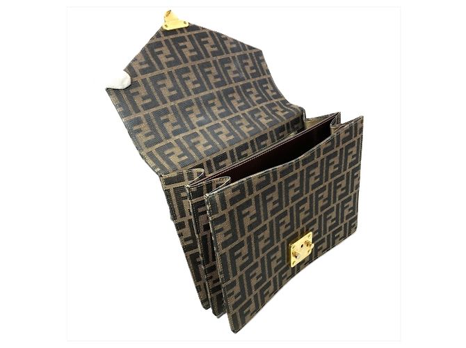 Borsa a Spalla Fendi Zucca Marrone - vista 6