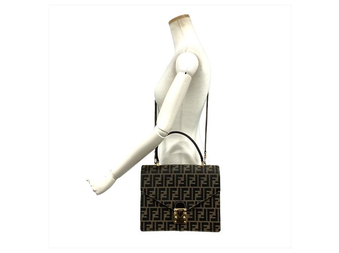 Borsa a Spalla Fendi Zucca Marrone - vista 9