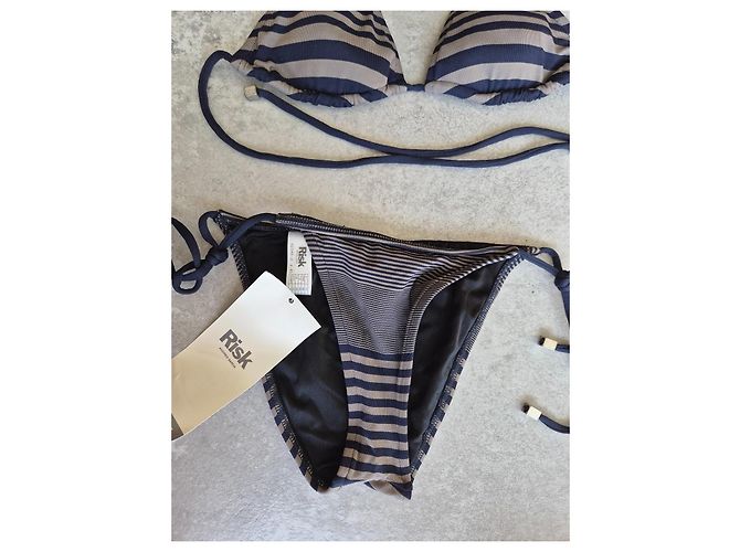 Autre Marque Bikini RISK x Andrés Sardá Rayures Bleu et Beige - vue 2