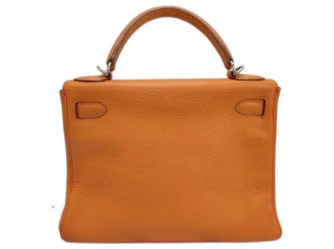 Hermès Hermes Kelly Orange Clemence con Hardware in Palladio 28 Arancione - vista 2