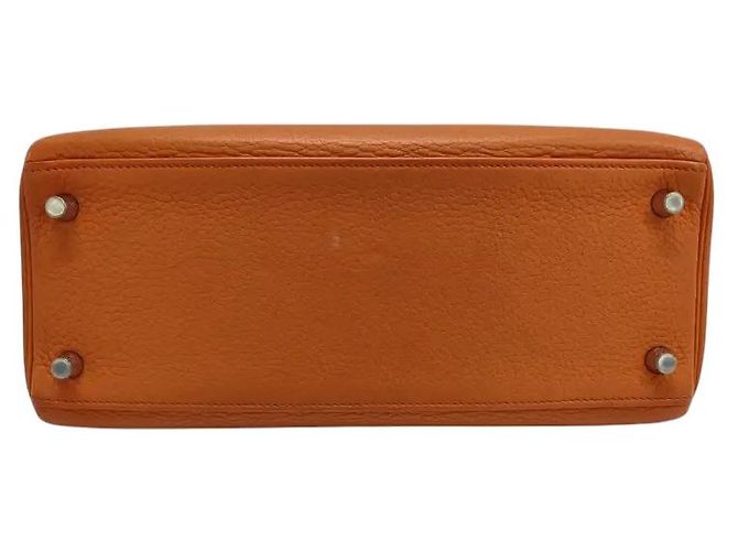 Hermès Hermes Kelly Orange Clemence con Hardware in Palladio 28 Arancione - vista 3