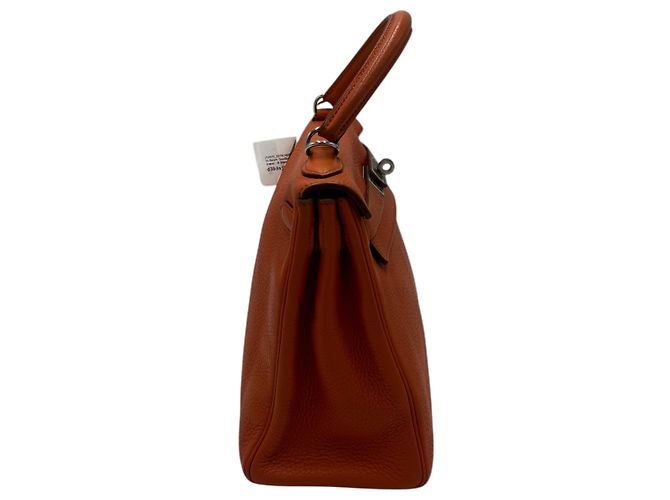 Hermès Hermes Kelly Orange Clemence con Hardware in Palladio 28 Arancione - vista 4