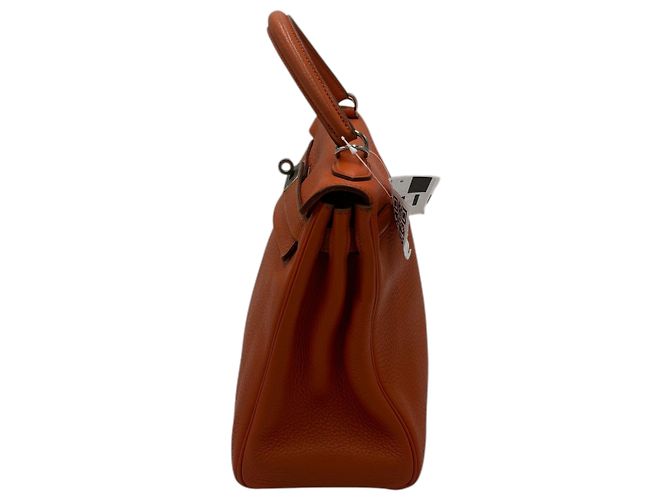 Hermès Hermes Kelly Orange Clemence con Hardware in Palladio 28 Arancione - vista 5