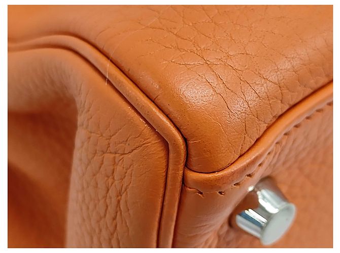 Hermès Hermes Kelly Orange Clemence con Hardware in Palladio 28 Arancione - vista 6