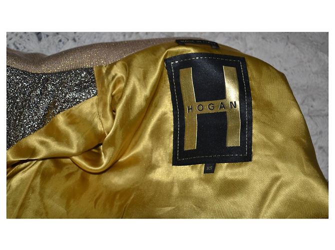 Hogan Lederjacke Gold Lamiert Golden - Ansicht 7