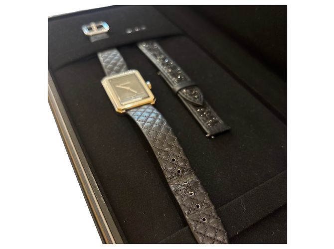 Chanel Boy·Friend Quarz Edelstahl und gestepptes Leder 27 - Ansicht 2
