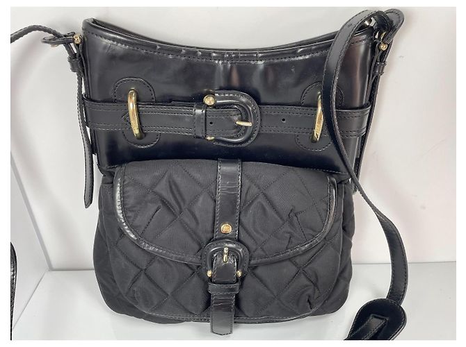 Burberry Bolsa de ombro em nylon acolchoado e couro Preto - vista 2