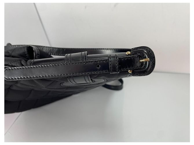 Burberry Bolsa de ombro em nylon acolchoado e couro Preto - vista 9