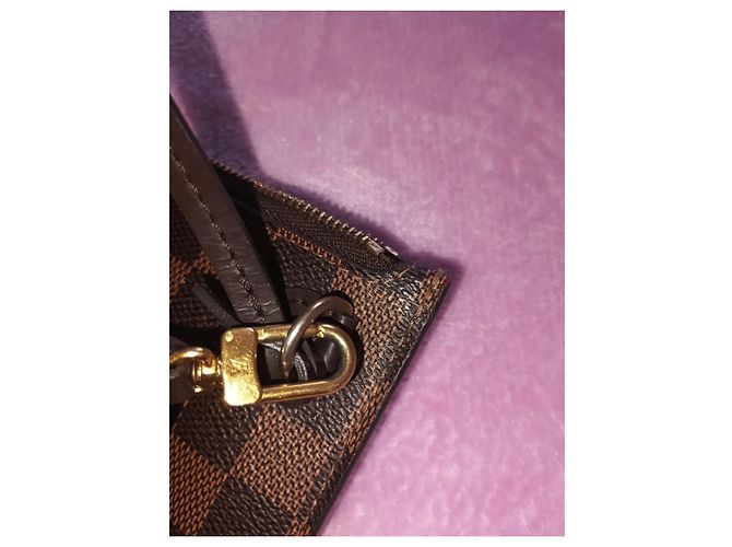 Louis Vuitton Pochette Damier Ebene Marrone - vista 5
