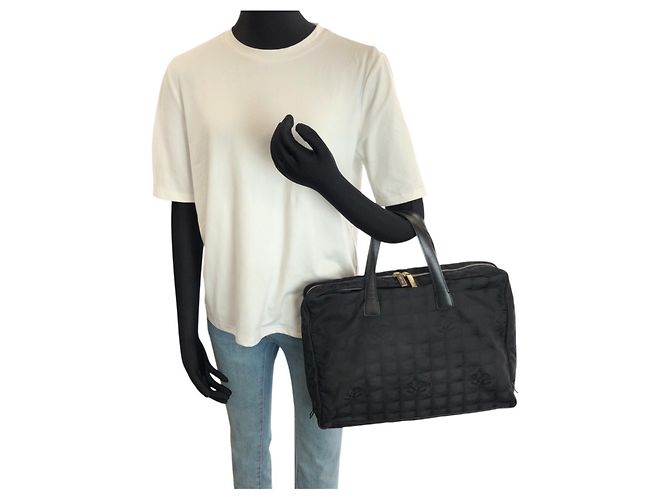 Borsa Tote Chanel New Travel Line Coco Mark Nero - vista 6