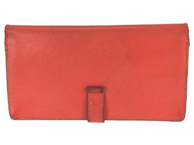 Portefeuille long Hermès Bearn Soufflé en Orange - vue 2