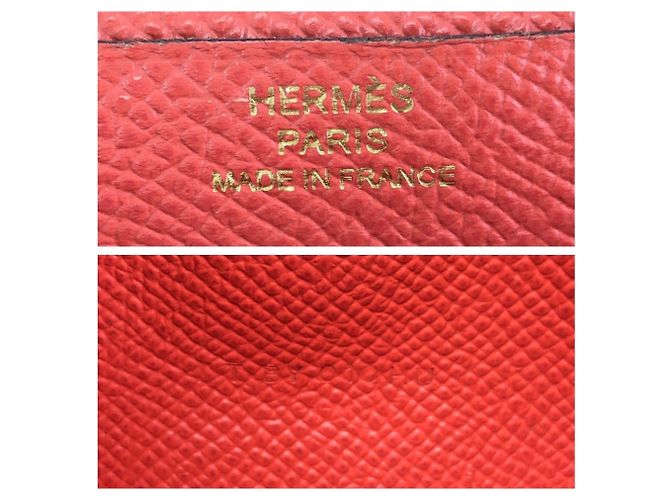 Portefeuille long Hermès Bearn Soufflé en Orange - vue 5