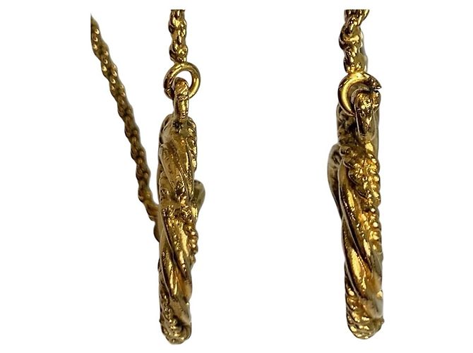 Collana in metallo dorato Chanel Vintage Coco Mark D'oro - vista 3
