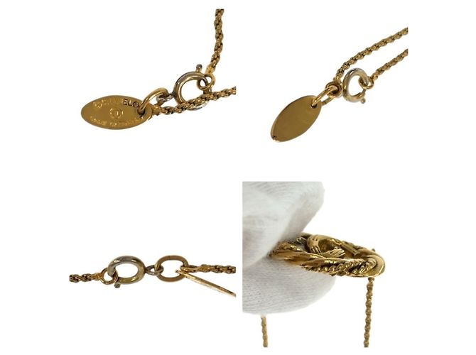 Collana in metallo dorato Chanel Vintage Coco Mark D'oro - vista 6